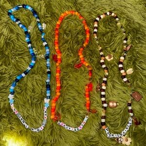 cute rave Kandi necklaces set of 3 bundle